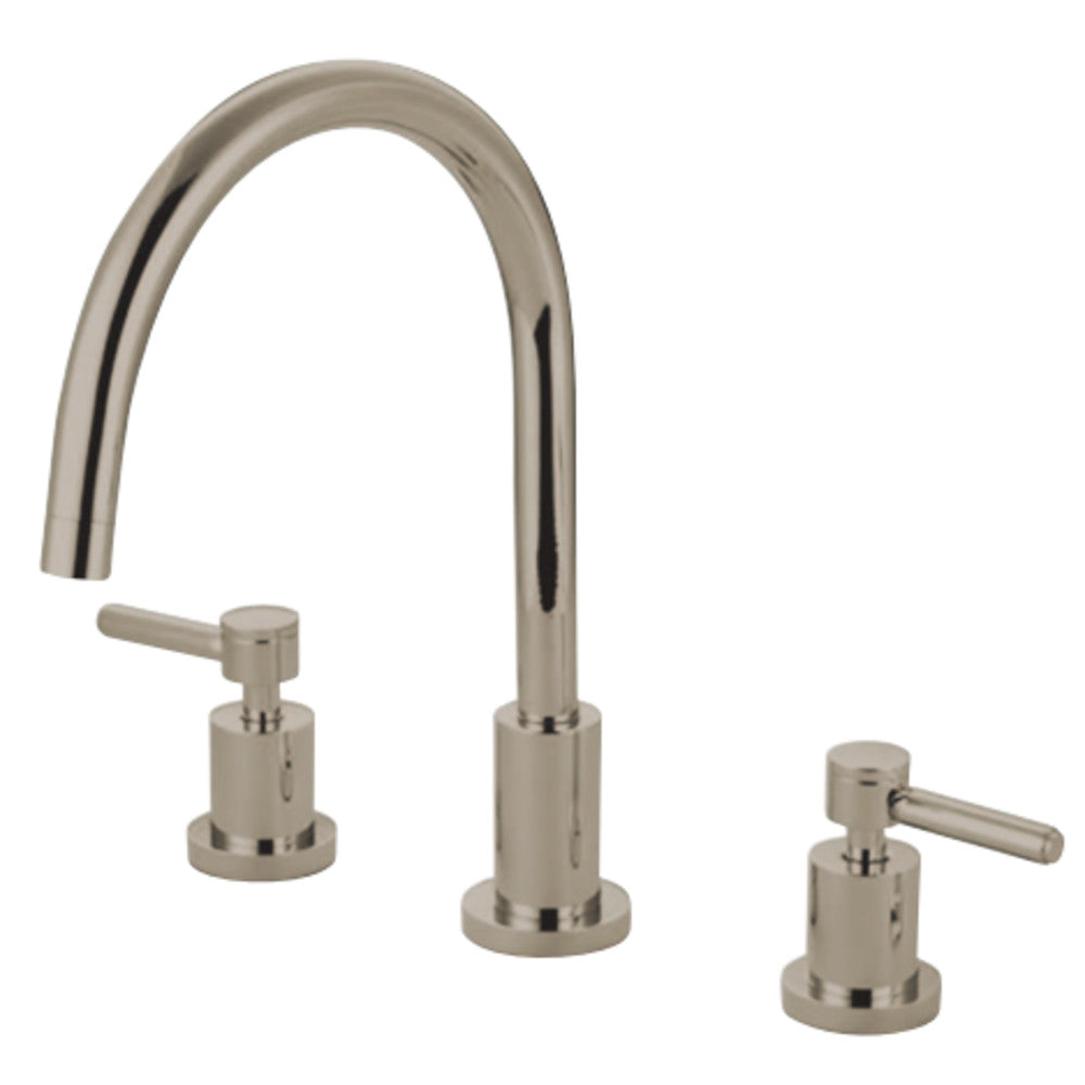 Kingston Brass KS8726DLLS Widespread Kitchen Faucet, Polished Nickel - BNGBath