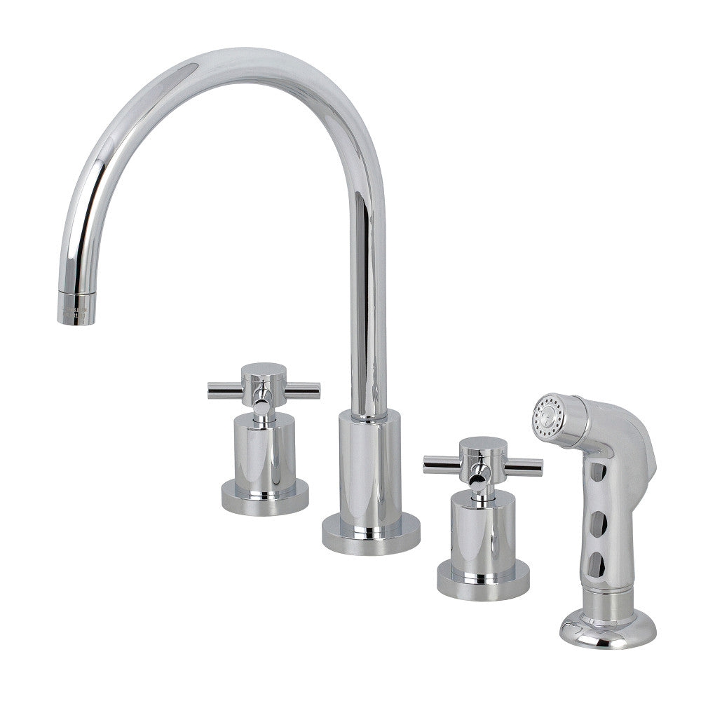 Kingston Brass KS8721DX Widespread Kitchen Faucet, Polished Chrome - BNGBath