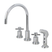 Thumbnail for Kingston Brass KS8721DX Widespread Kitchen Faucet, Polished Chrome - BNGBath