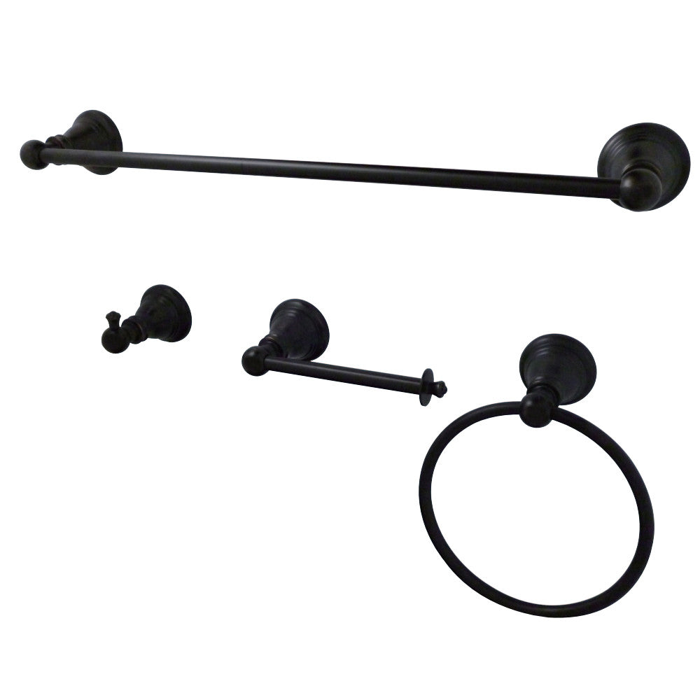 Kingston Brass BAHK192478ORB American Classic 4-Piece Bathroom Accessory Set, Oil Rubbed Bronze - BNGBath