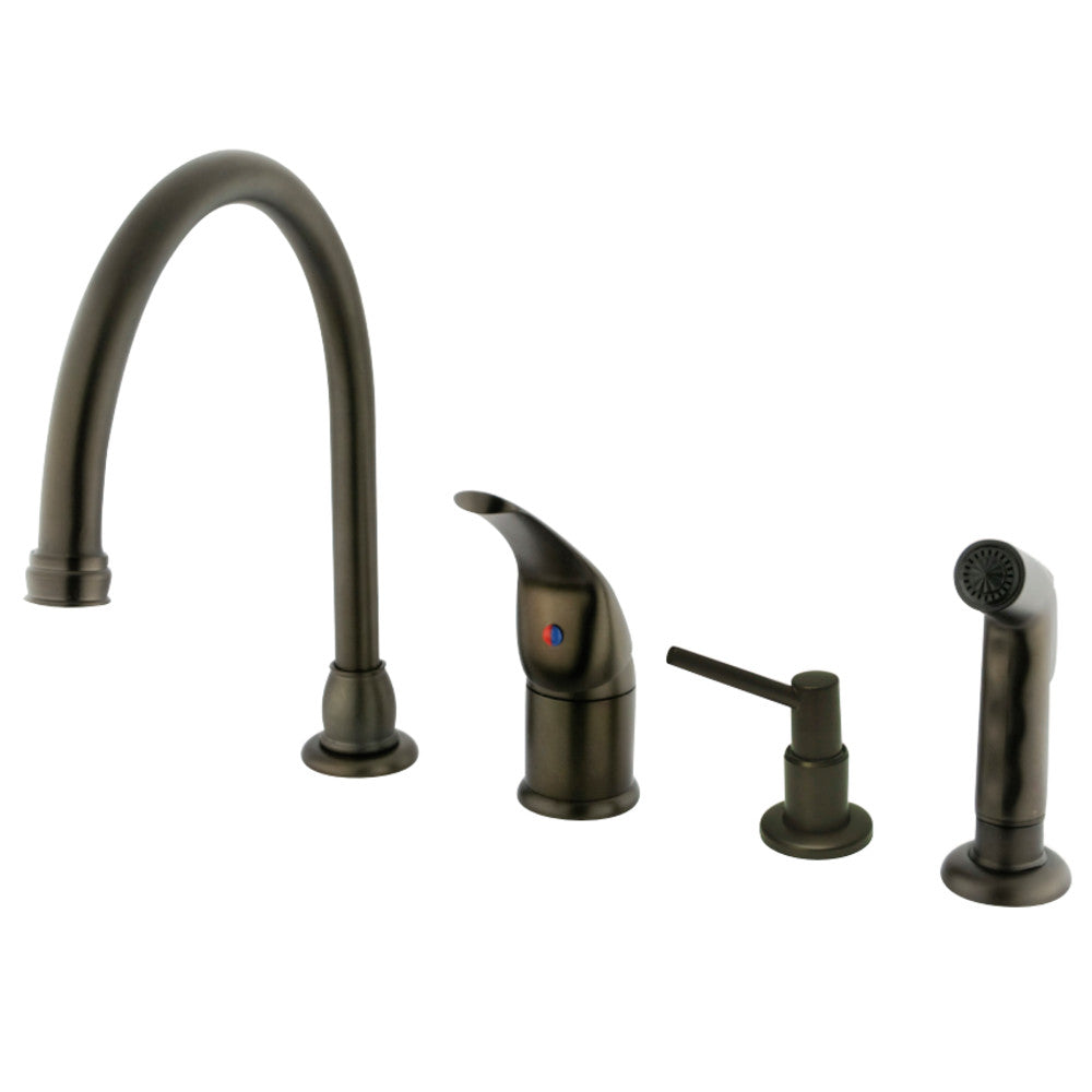 Kingston Brass KB825K5 Single-Handle Widespread Kitchen Faucet, Oil Rubbed Bronze - BNGBath