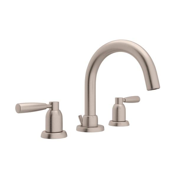 Perrin & Rowe Holborn 3-Hole Tubular C-Spout Widespread Bathroom Faucet - BNGBath