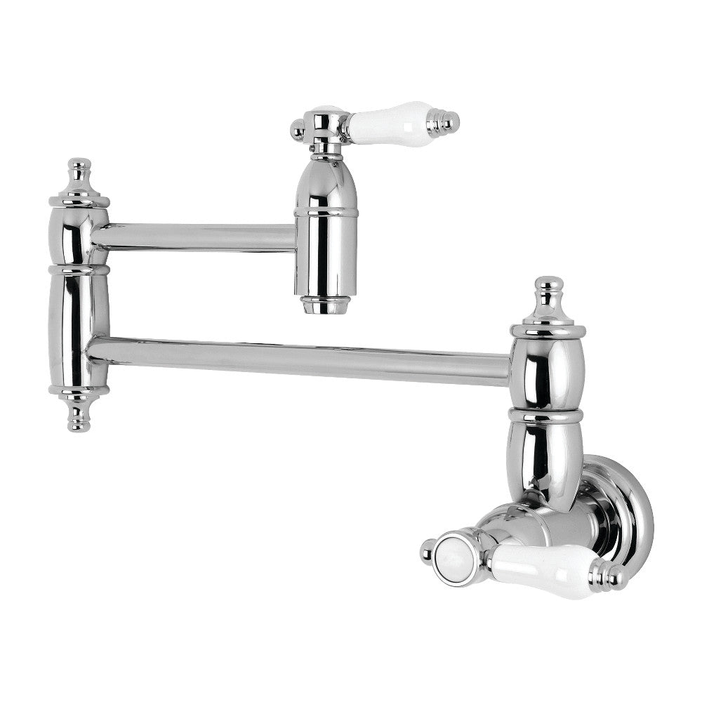 Kingston Brass KS3101BPL Bel-Air Wall Mount Pot Filler Kitchen Faucet, Polished Chrome - BNGBath