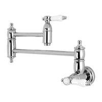 Thumbnail for Kingston Brass KS3101BPL Bel-Air Wall Mount Pot Filler Kitchen Faucet, Polished Chrome - BNGBath