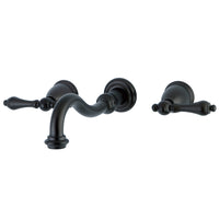 Thumbnail for Kingston Brass KS3125AL Vintage 2-Handle Wall Mount Bathroom Faucet, Oil Rubbed Bronze - BNGBath