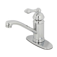 Thumbnail for Kingston Brass KS3401AL Vintage Single-Handle Bathroom Faucet with Push Pop-Up, Polished Chrome - BNGBath