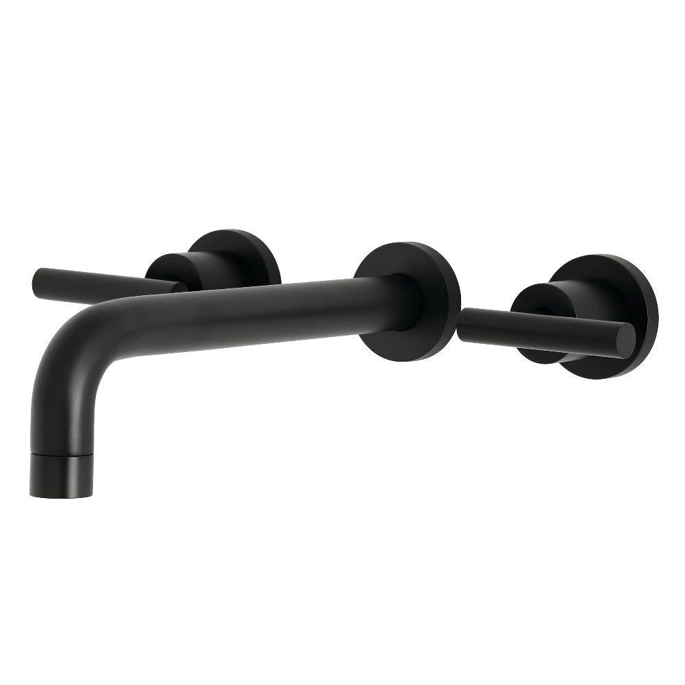 Kingston Brass KS8020CML Manhattan Two-Handle Wall Mount Tub Faucet, Matte Black - BNGBath