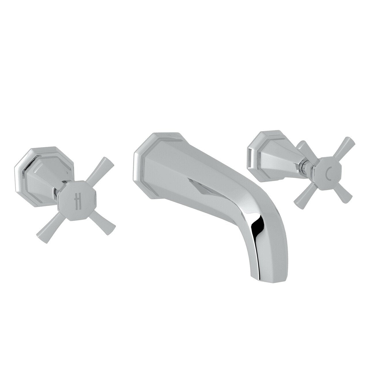 Perrin & Rowe Deco Wall Mount Widespread Bathroom Faucet - BNGBath