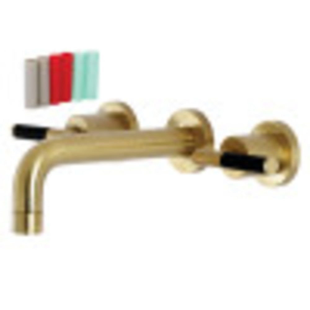 Kingston Brass KS8127CKL Kaiser Two-Handle Wall Mount Bathroom Faucet, Brushed Brass - BNGBath