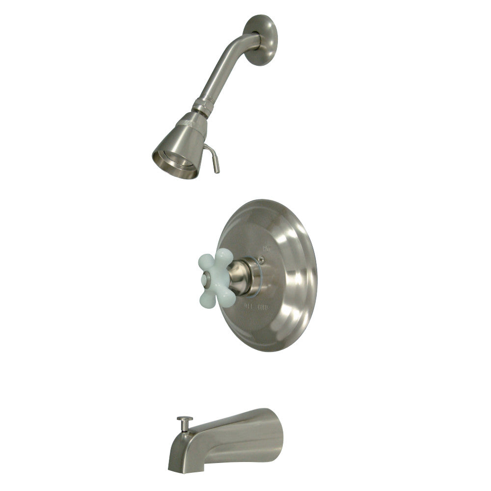 Kingston Brass KB3638PX Restoration Tub & Shower Faucet, Brushed Nickel - BNGBath