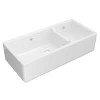 Thumbnail for Shaws Original Lancaster 1 1/2 Bowl Farmhouse Apron Front Fireclay Kitchen Sink - BNGBath