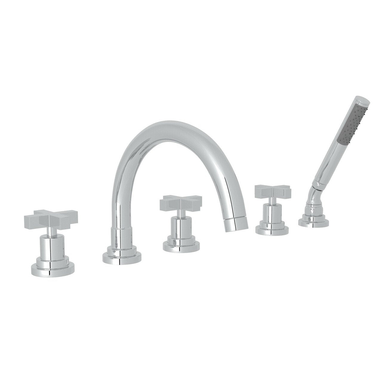 ROHL Lombardia 5-Hole Deck Mount Tub Filler with C-Spout - BNGBath