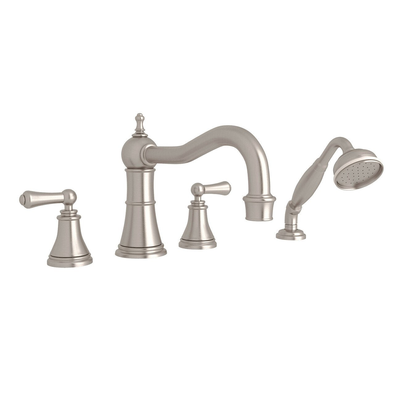 Perrin & Rowe Georgian Era 4-Hole Deck Mount Column Spout Tub Filler with Handshower - BNGBath