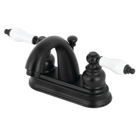 Thumbnail for Kingston Brass KB5610PL Restoration 4 in. Centerset Bathroom Faucet, Matte Black - BNGBath