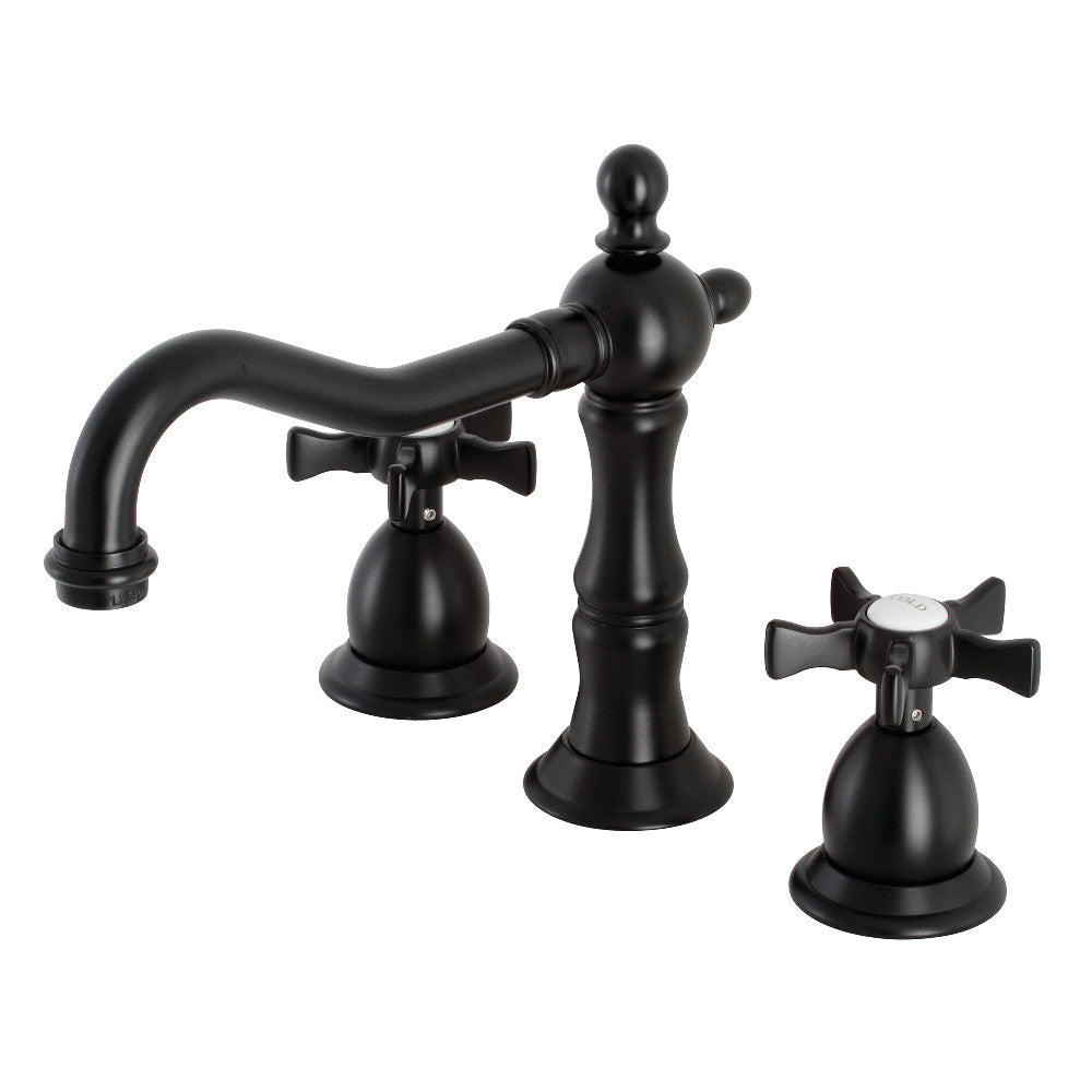 Kingston Brass KS1970NX Hamilton Widespread Bathroom Faucet with Brass Pop-Up, Matte Black - BNGBath