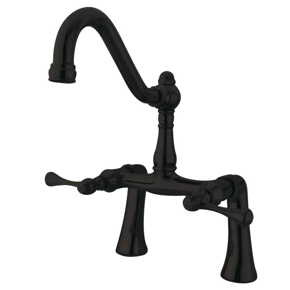 Kingston Brass KS3235BL Restoration 7-Inch Center Deck Mount Clawfoot Tub Faucet, Oil Rubbed Bronze - BNGBath