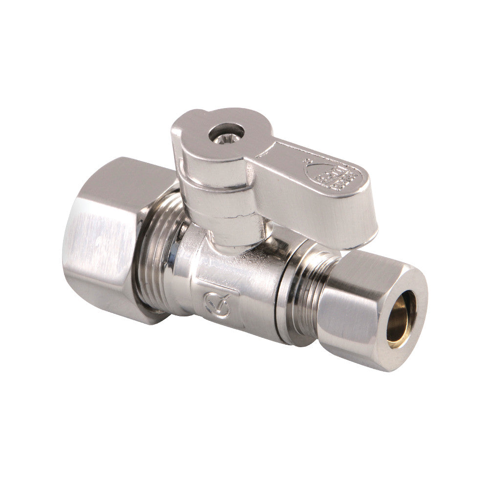 Kingston Brass KF5335SN 5/8" OD x 3/8" OD Comp Straight Stop Valve, Brushed Nickel - BNGBath