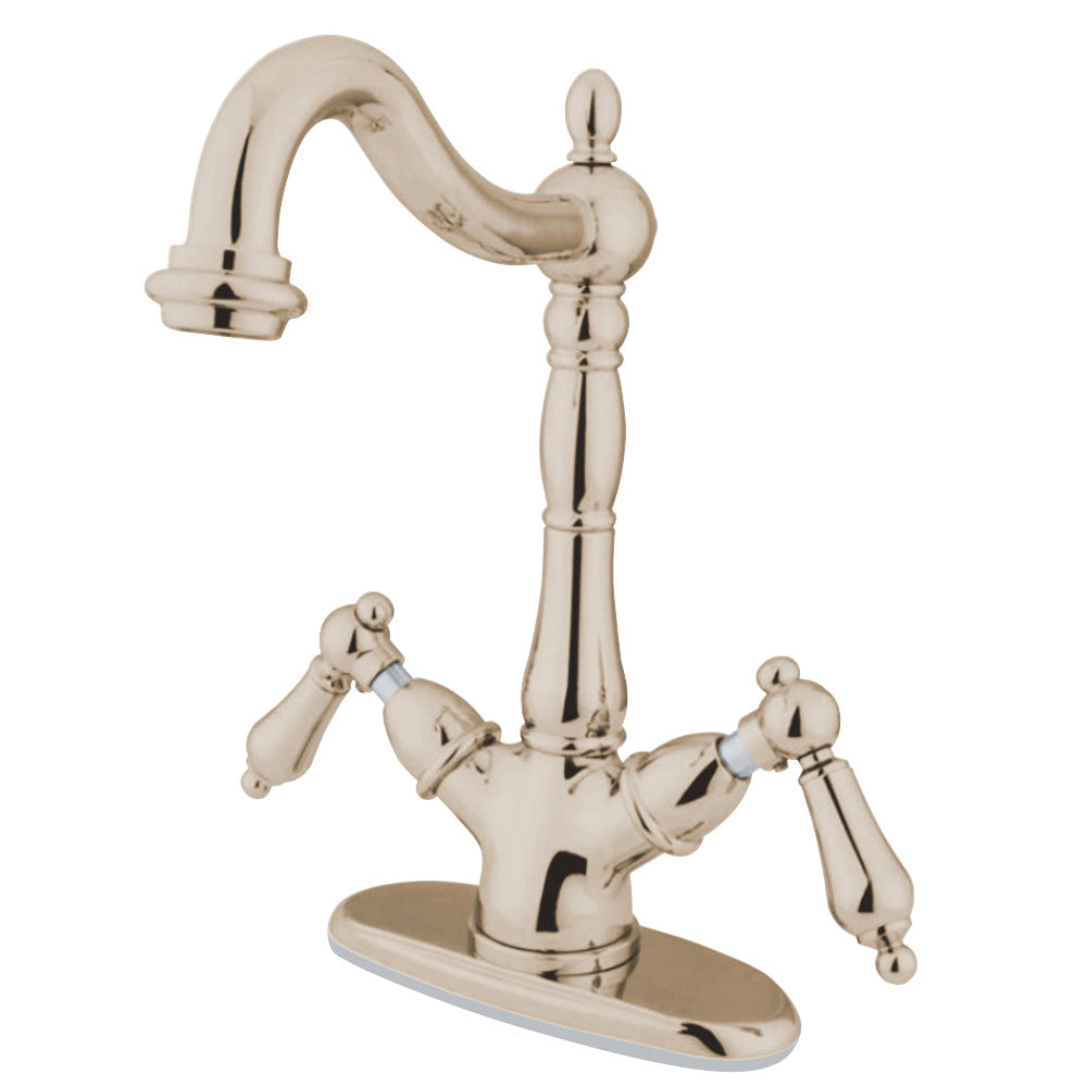 Kingston Brass KS1496AL Heritage 2-Handle Vessel Sink Faucet, Polished Nickel - BNGBath