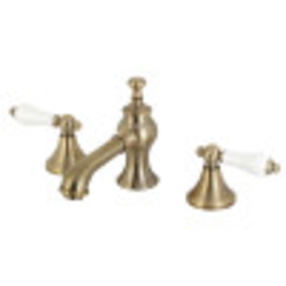 Kingston Brass KC7063PL Vintage 8 in. Widespread Bathroom Faucet, Antique Brass - BNGBath