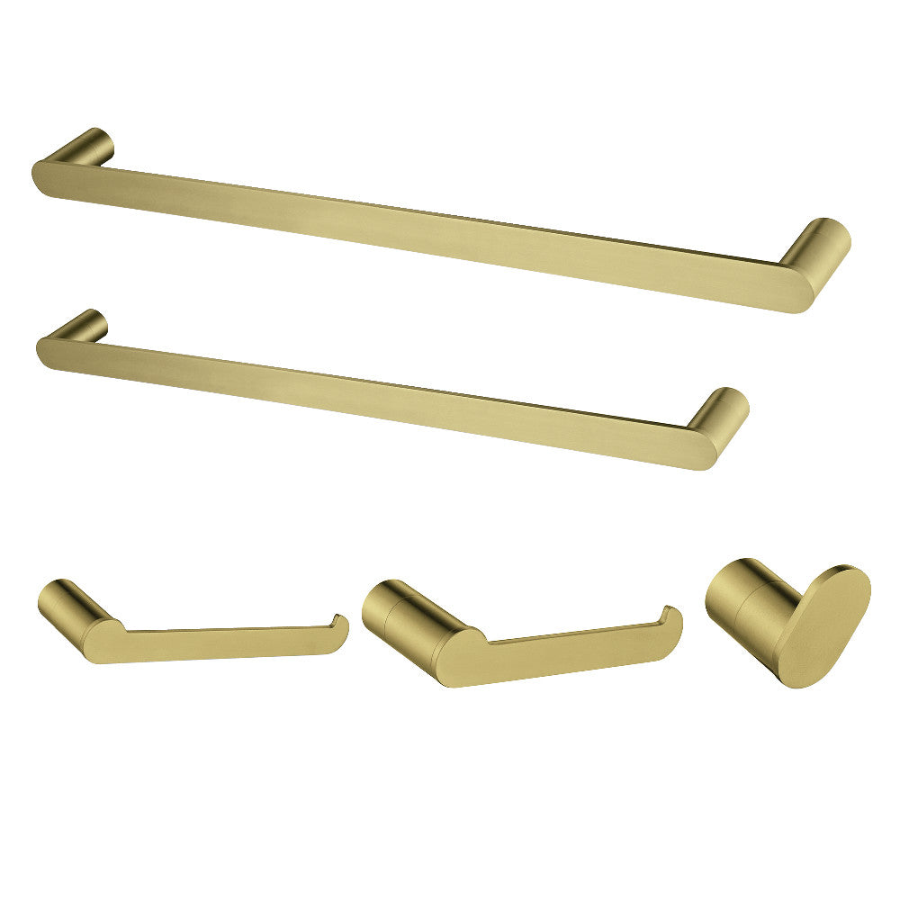 Kingston Brass BAHK6112478BB Dessau 5-Piece Bathroom Accessory Set, Brushed Brass - BNGBath