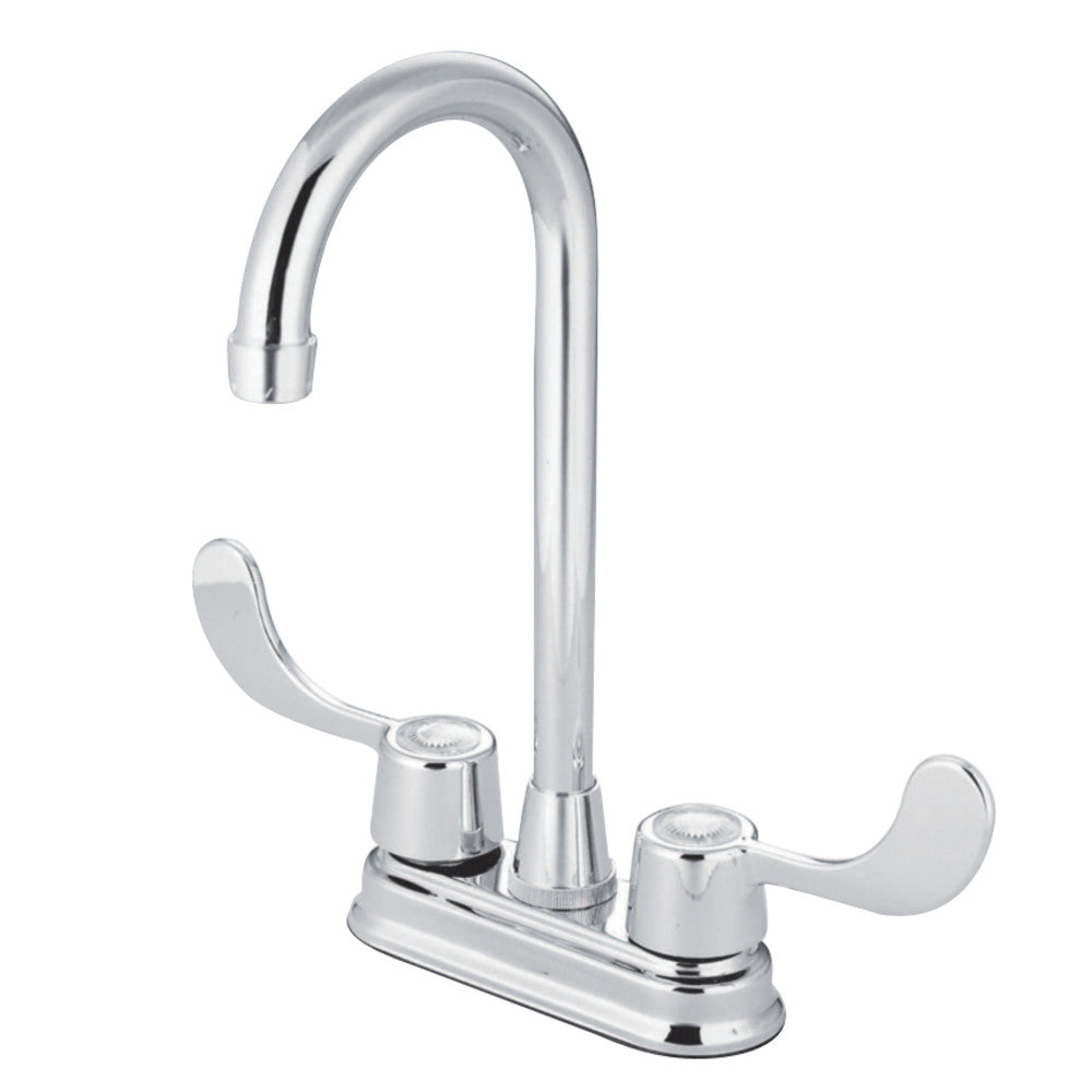 Kingston Brass KB491ADA Magellan 4" Centerset Bar Faucet Blade ADA Handle, Polished Chrome - BNGBath