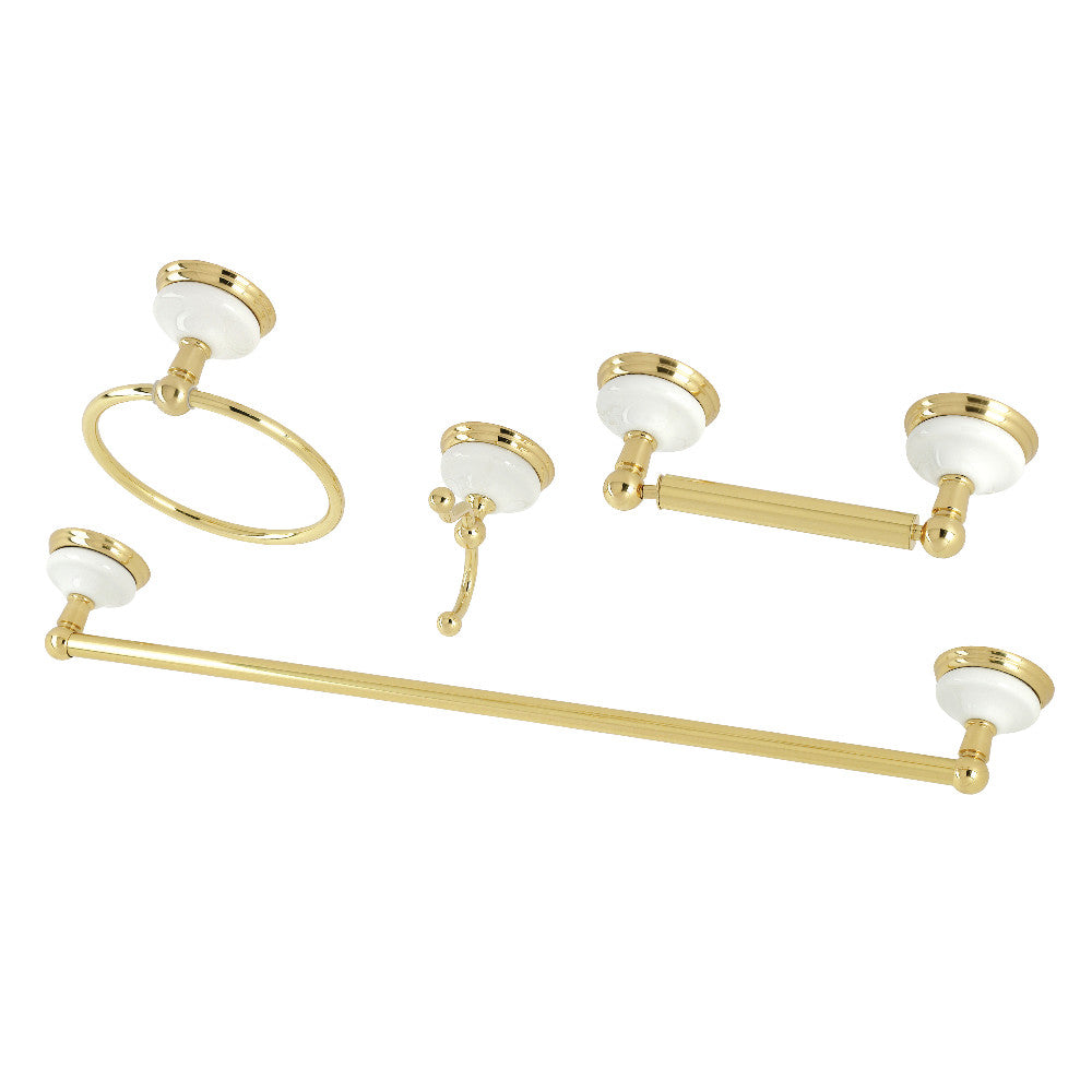 Kingston Brass BAK1111478PB Victorian 4-Piece Bathroom Hardware, Polished Brass - BNGBath