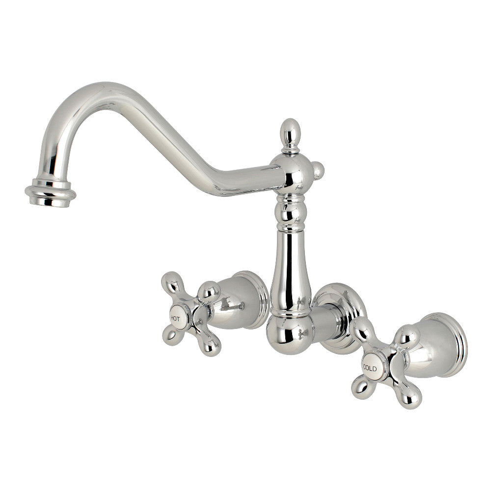 Kingston Brass KS1281AX Wall Mount Kitchen Faucet, Polished Chrome - BNGBath