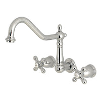 Thumbnail for Kingston Brass KS1281AX Wall Mount Kitchen Faucet, Polished Chrome - BNGBath