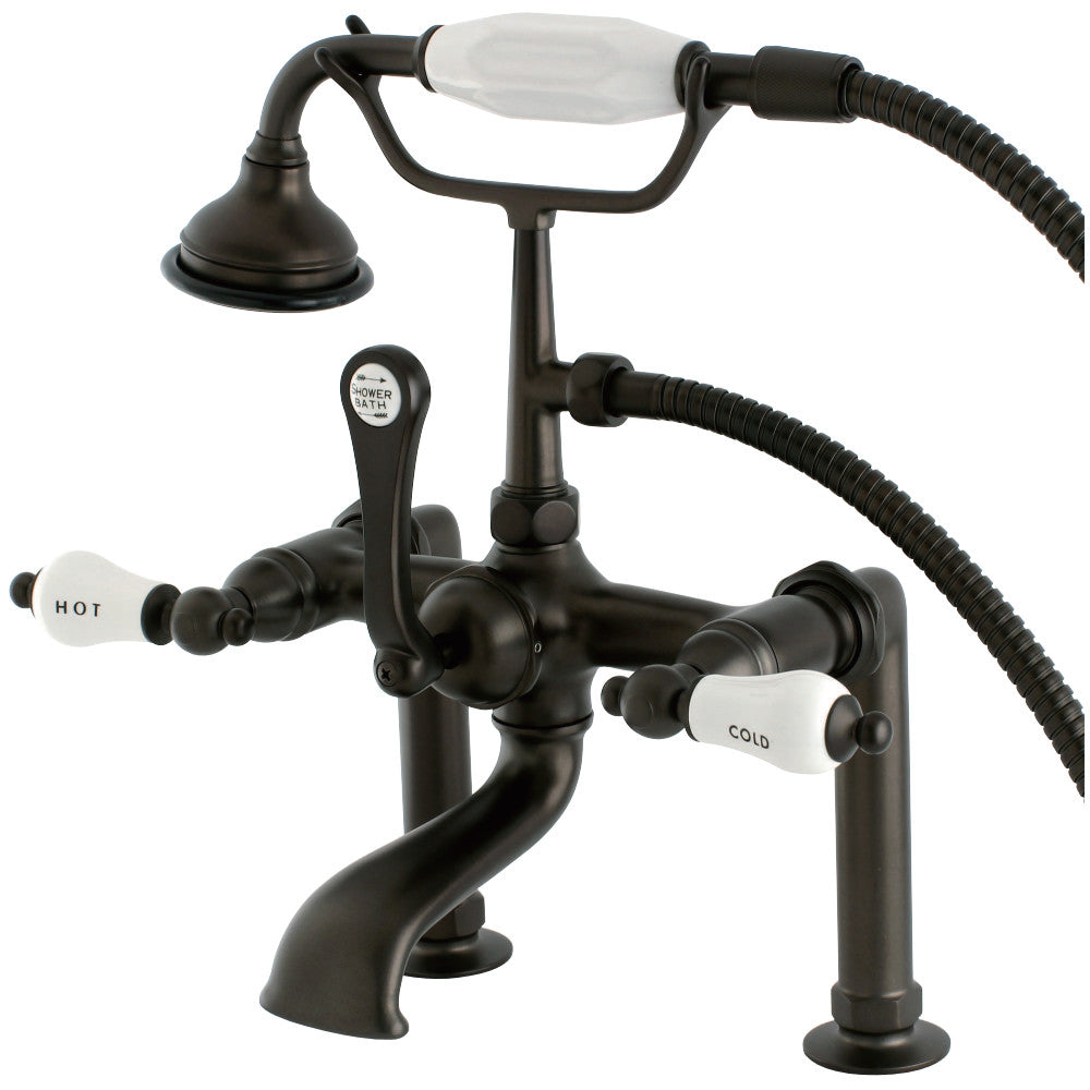 Kingston Brass AE107T5 Auqa Vintage Deck Mount Clawfoot Tub Faucet, Oil Rubbed Bronze - BNGBath