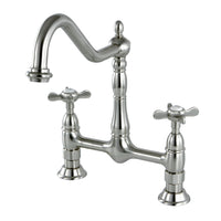 Thumbnail for Kingston Brass KS1178BEX Essex Bridge Kitchen Faucet, Brushed Nickel - BNGBath