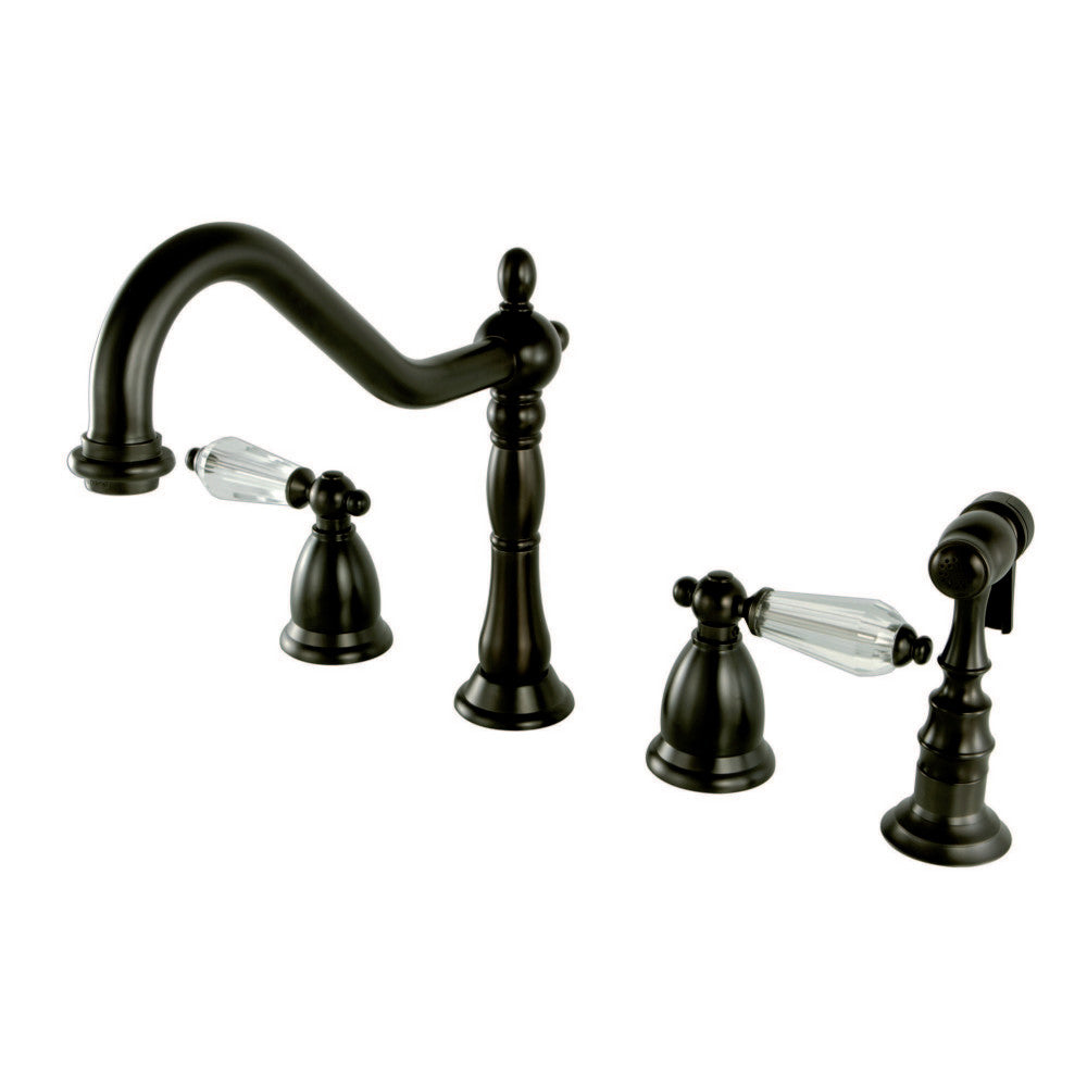 Kingston Brass KS1795WLLBS Widespread Kitchen Faucet, Oil Rubbed Bronze - BNGBath