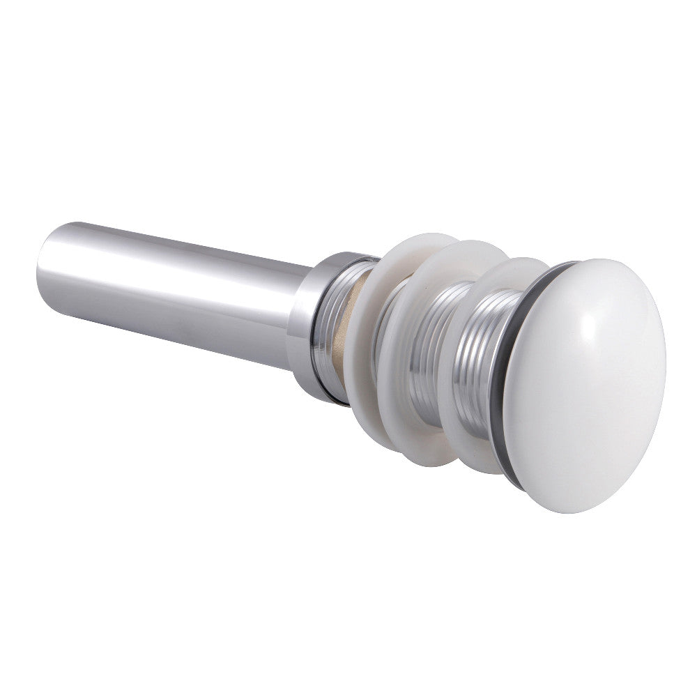 Kingston Brass EV7001WT Push Pop-Up Drain without Overflow, 22 Gauge, Polished Chrome/White - BNGBath