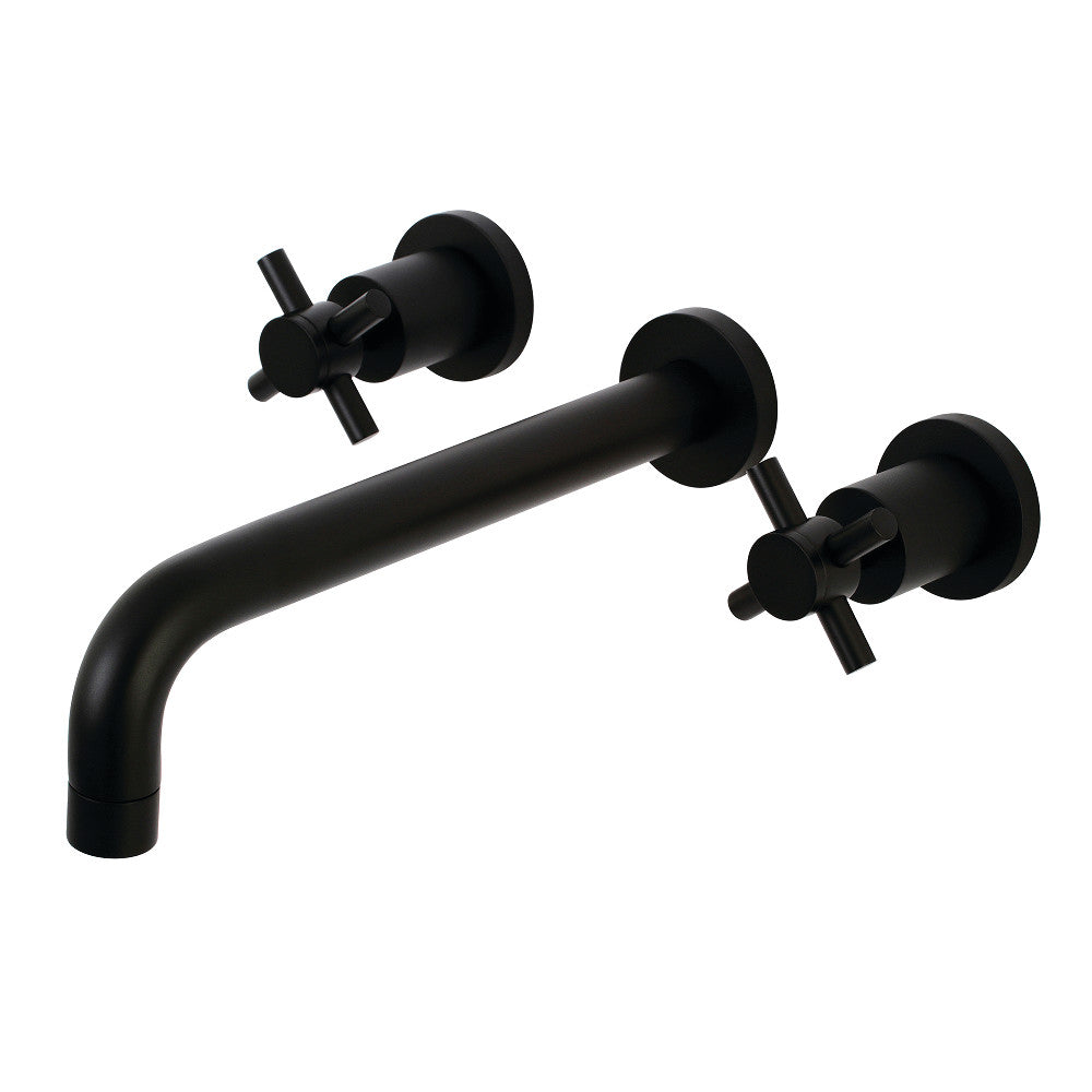 Kingston Brass KS8020DX Concord Two-Handle Wall Mount Tub Faucet, Matte Black - BNGBath