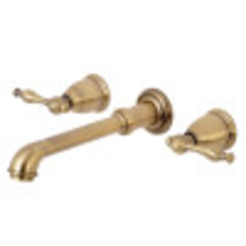 Kingston Brass KS7023NL Naples 2-Handle Wall Mount Roman Tub Faucet, Antique Brass - BNGBath