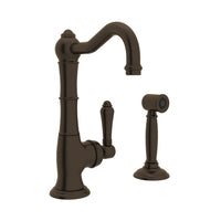 Thumbnail for ROHL Cinquanta Single Hole Column Spout Kitchen Faucet with Sidespray - BNGBath