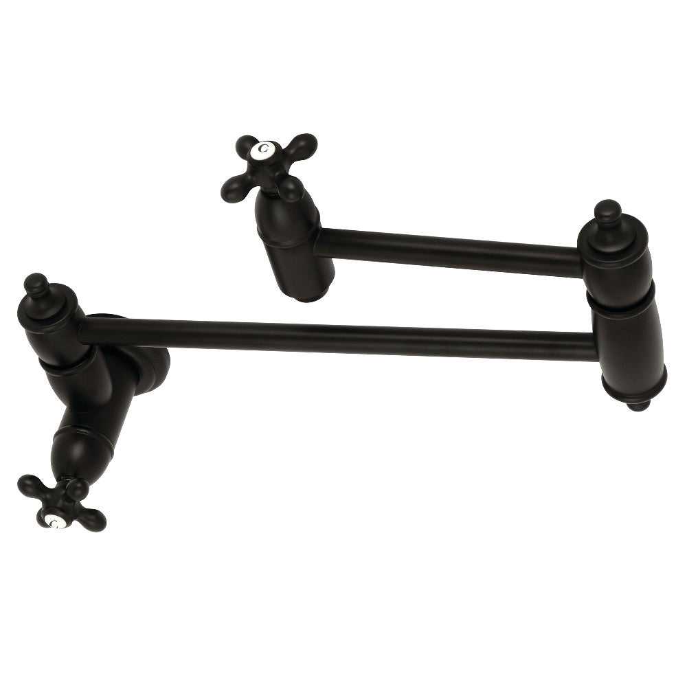 Kingston Brass KS3100AX Restoration Wall Mount Pot Filler Kitchen Faucet, Matte Black - BNGBath