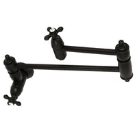 Thumbnail for Kingston Brass KS3100AX Restoration Wall Mount Pot Filler Kitchen Faucet, Matte Black - BNGBath