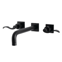 Thumbnail for Kingston Brass KS6020DFL NuWave Wall Mount Tub Faucet, Matte Black - BNGBath