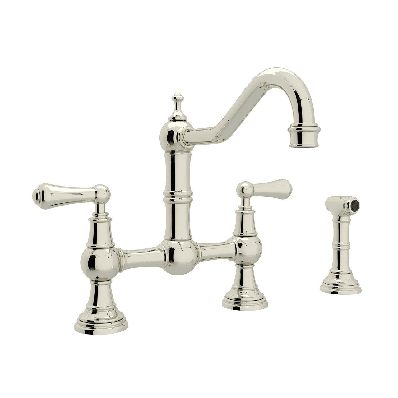 Perrin & Rowe Edwardian Bridge Kitchen Faucet with Sidespray - BNGBath