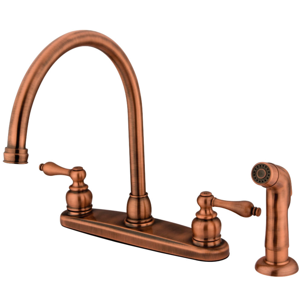 Kingston Brass KB726ALSP Vintage 8-Inch Centerset Kitchen Faucet, Antique Copper - BNGBath