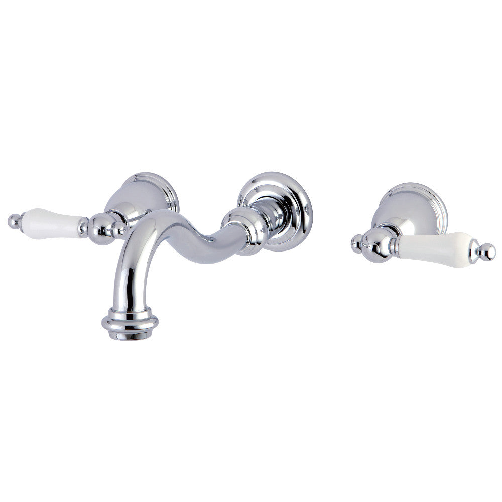 Kingston Brass KS3021PL Restoration Two-Handle Wall Mount Tub Faucet, Polished Chrome - BNGBath