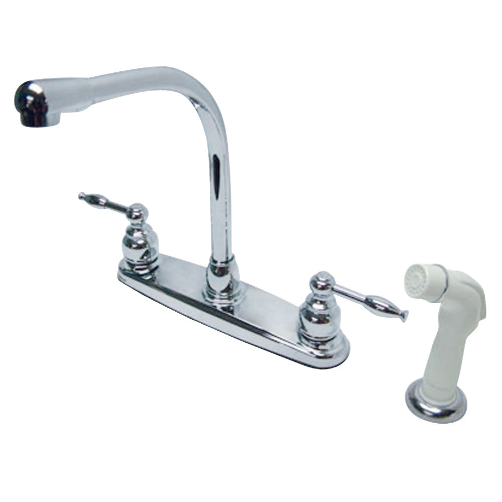 Kingston Brass KB2751KL 8-Inch Centerset Kitchen Faucet, Polished Chrome - BNGBath