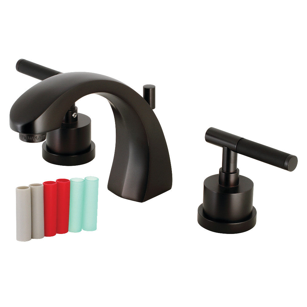 Kingston Brass KS4985CKL Kaiser Widespread Bathroom Faucet with Brass Pop-Up, Oil Rubbed Bronze - BNGBath