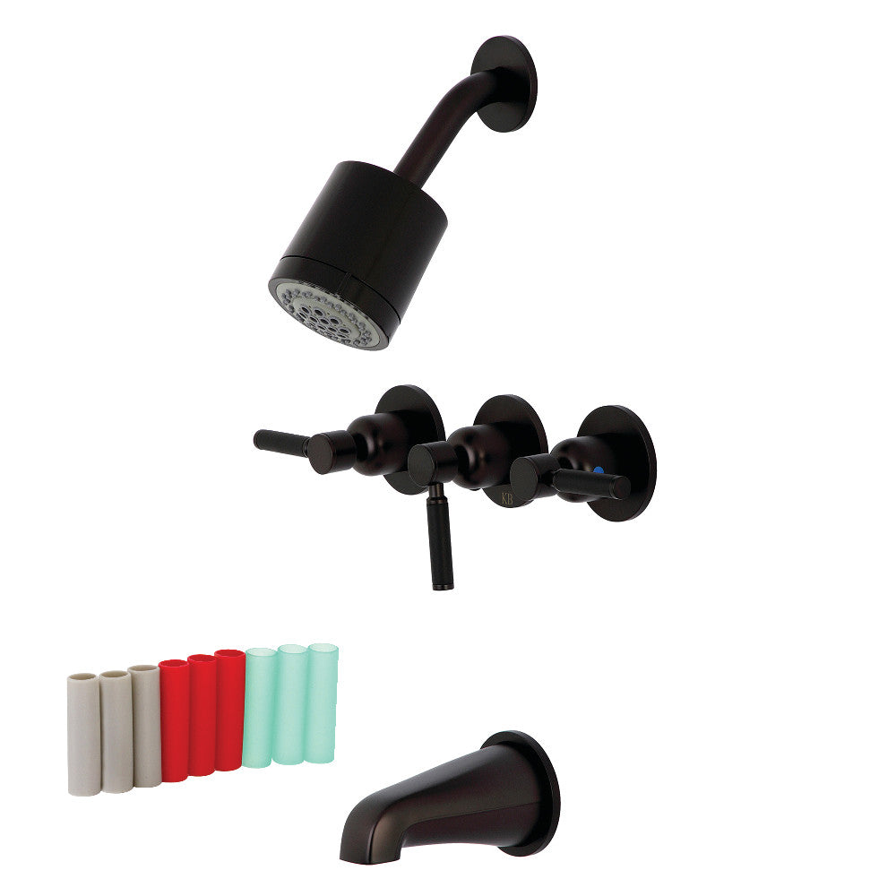 Kingston Brass KBX8135DKL Kaiser Three-Handle Tub and Shower Faucet, Oil Rubbed Bronze - BNGBath