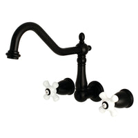 Thumbnail for Kingston Brass KS1020PX Heritage Wall Mount Tub Faucet, Matte Black - BNGBath