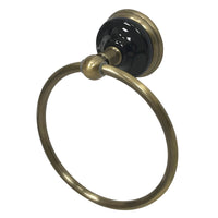 Thumbnail for Kingston Brass BA9114AB Water Onyx 6 in. Towel Ring, Antique Brass - BNGBath