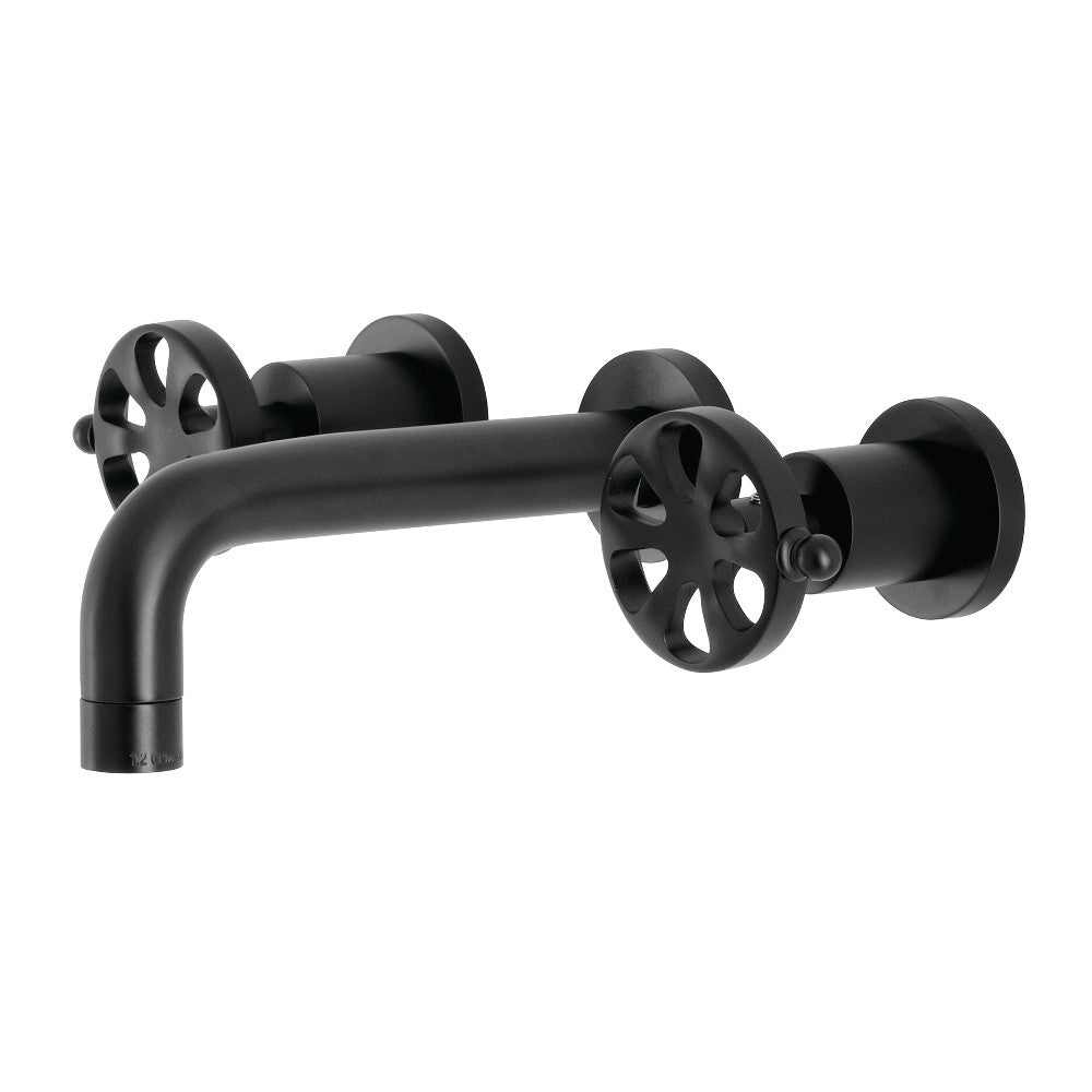 Kingston Brass KS8120RX Belknap Two-Handle Wall Mount Bathroom Faucet, Matte Black - BNGBath