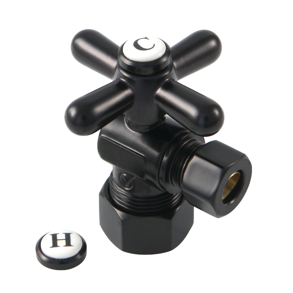 Kingston Brass CC53300X 5/8" X 3/8" OD Comp Angle Stop Valve, Matte Black - BNGBath