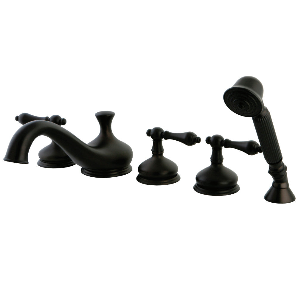 Kingston Brass KS33355AL Restoration Roman Tub Faucet with Hand Shower, Oil Rubbed Bronze - BNGBath