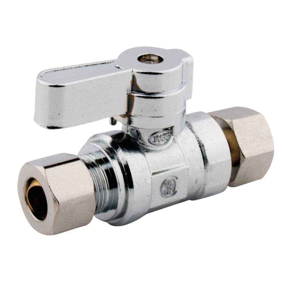 Kingston Brass KF3330 3/8" Swivel X 3/8" OD Comp Straight Stop Valve, Polished Chrome - BNGBath